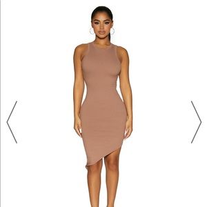 Tan mini dress naked wardrobe brand new never worn
